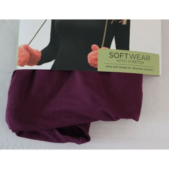 Cuddl Duds Women's Sz Large Grape Purple Softwear w/Stretch L/S Turtleneck - Picture 4 of 7